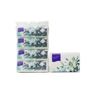 4-Piece White Pure Wood Pulp Facial Tissue